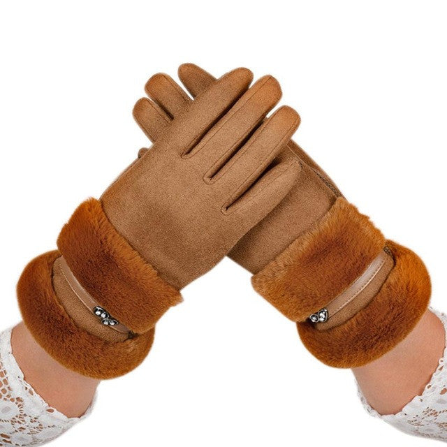 Load image into Gallery viewer, FEITONG Velvet Winter Gloves Elegant Women Lady Warm Glove Soft Wrist Thick Mitten Driving Full Finger Glove Accessories #3