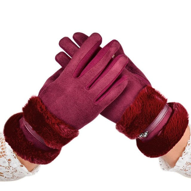 Load image into Gallery viewer, FEITONG Velvet Winter Gloves Elegant Women Lady Warm Glove Soft Wrist Thick Mitten Driving Full Finger Glove Accessories #3