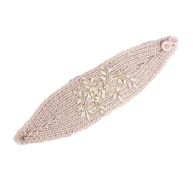 Fashion Embroidery Heanband Women Ladies Boho Turban Head Warp Hair Band Knitting Wide Elastic hair accessories for women