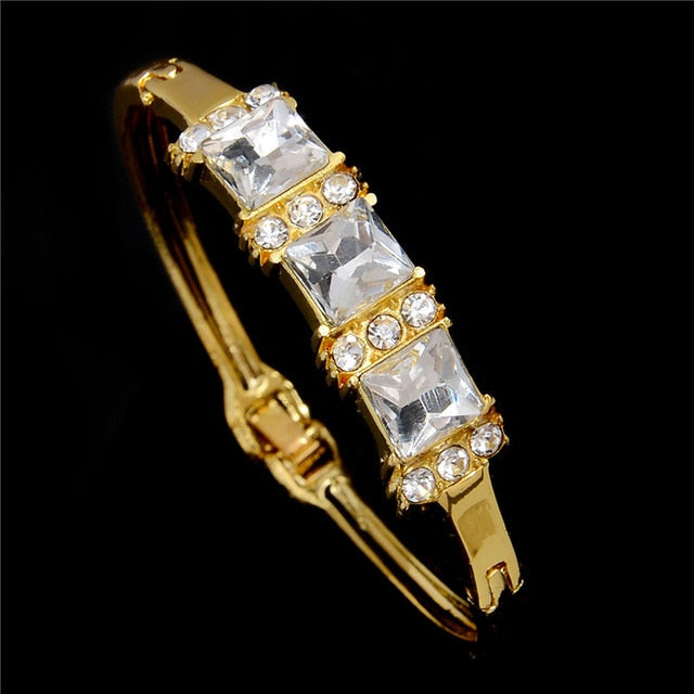 Load image into Gallery viewer, Fashion Gold Cuff Bracelets &amp; Bangles for Women Crystal Jewelry Female Charms Bracelet Ladies Pulseiras Bijoux Accessories