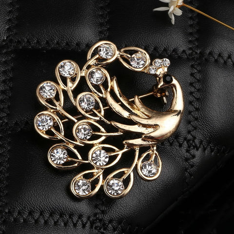 Fashionable Crystal Stone Animal Brooch Pin Women peacock Garment Accessories Jewelry Brooch Rhinestone Pins ladies Jewelry