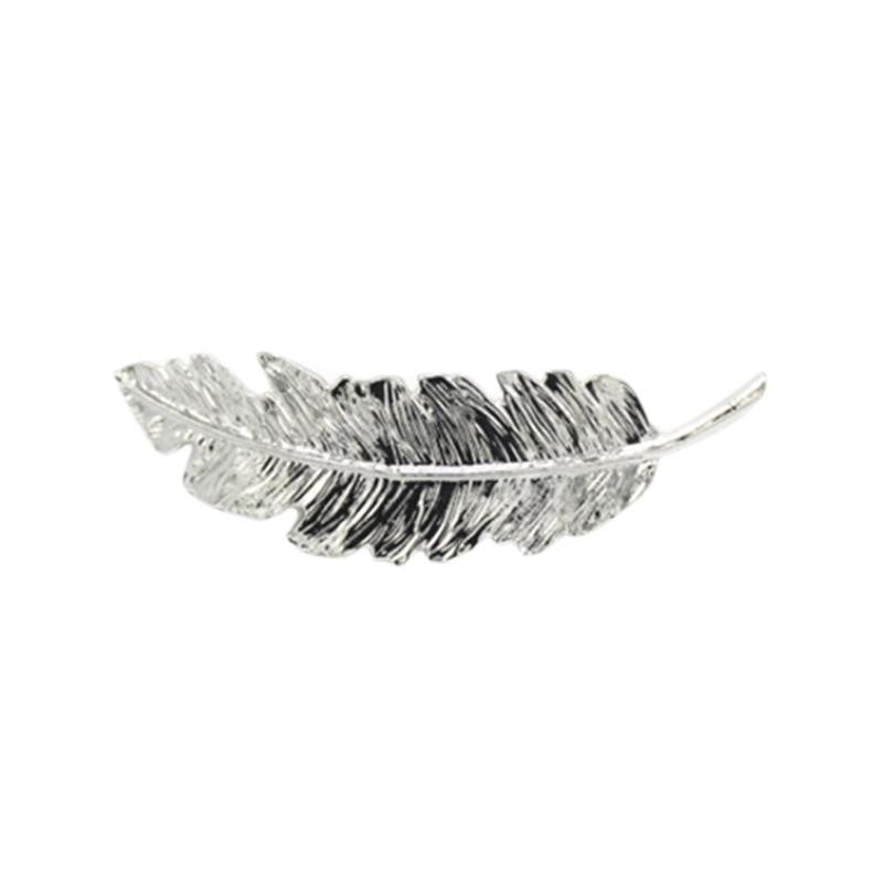 Load image into Gallery viewer, Vintage Women#39;s Pin Metal Barrette Leaf Clip Girl Feather Hairgrip Antique Spring Ponytail Lady Jewelry Hair Accessories