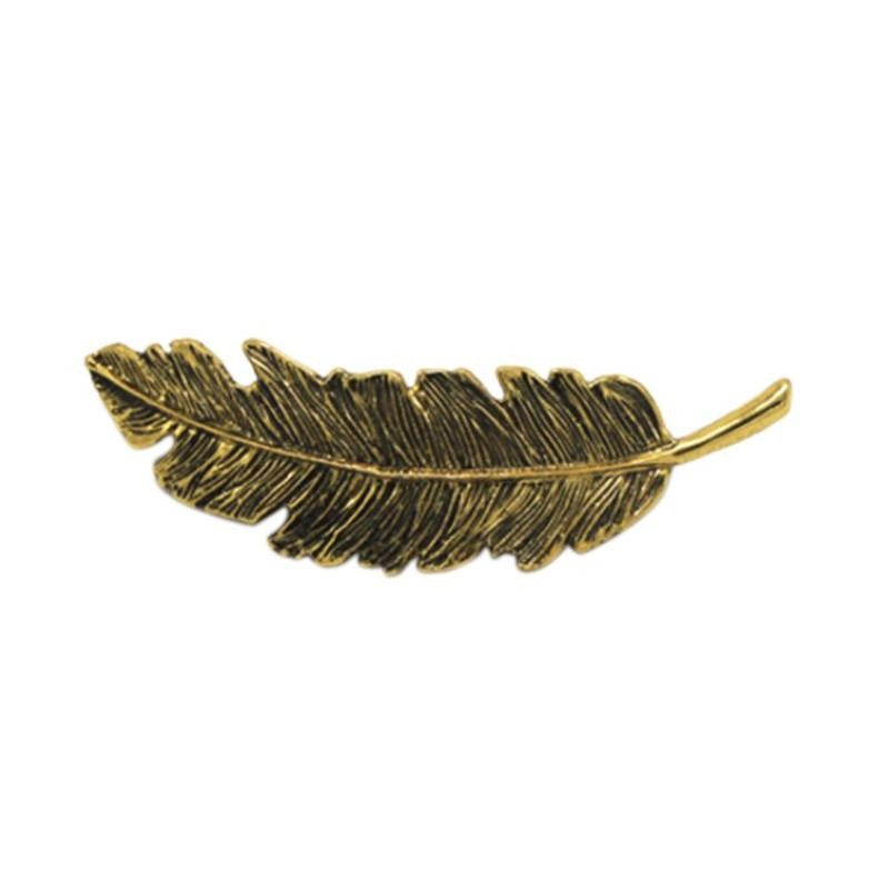 Load image into Gallery viewer, Vintage Women#39;s Pin Metal Barrette Leaf Clip Girl Feather Hairgrip Antique Spring Ponytail Lady Jewelry Hair Accessories
