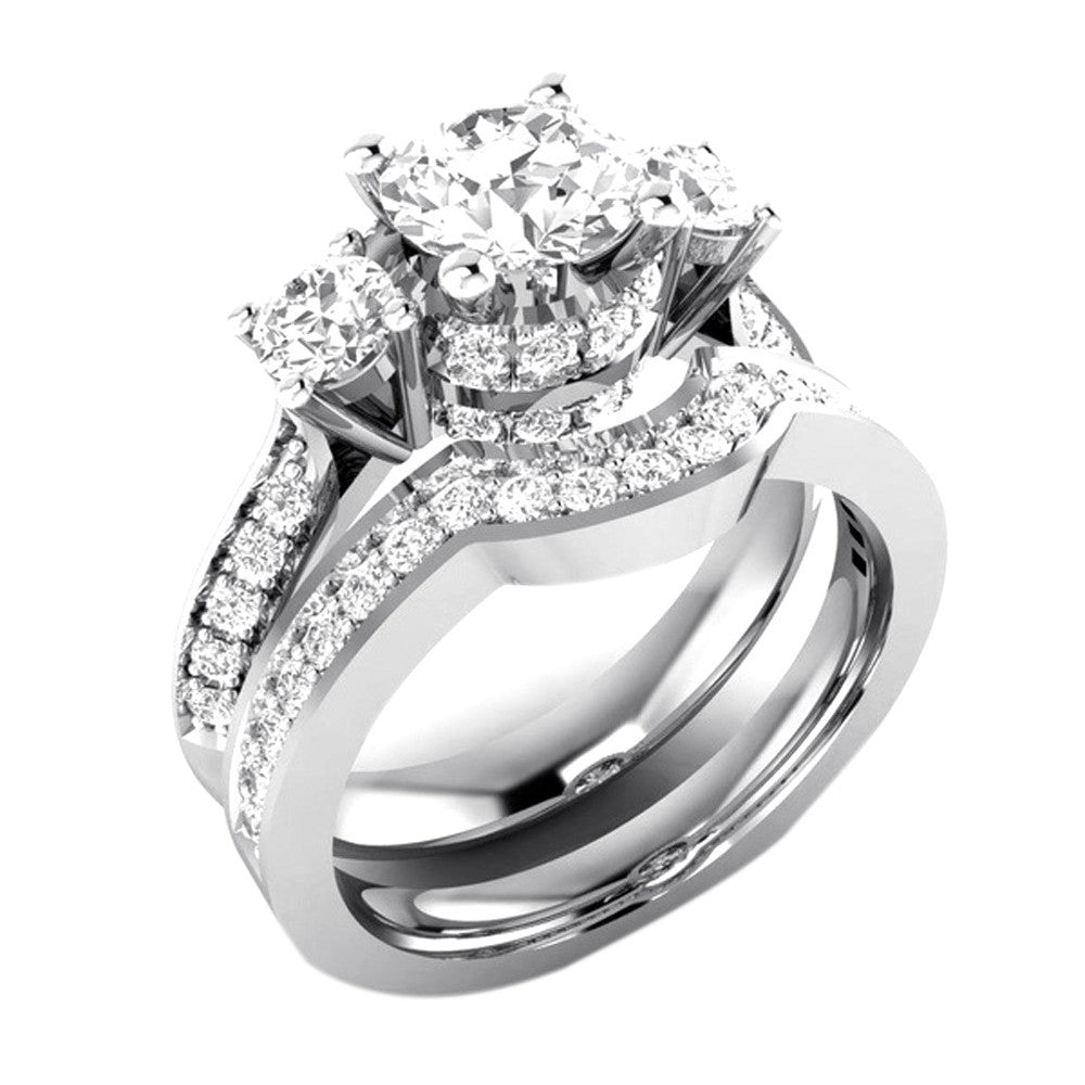 Load image into Gallery viewer, 2-in-1 Fashion Lady Zirconia Ring Creative Set Ring Accessories